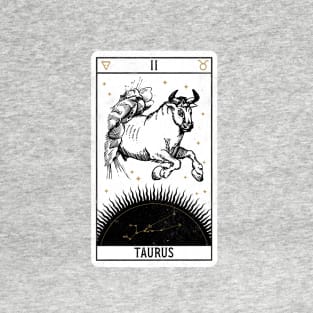 Taurus Distressed Goth Tarot Zodiac Sign T-Shirt